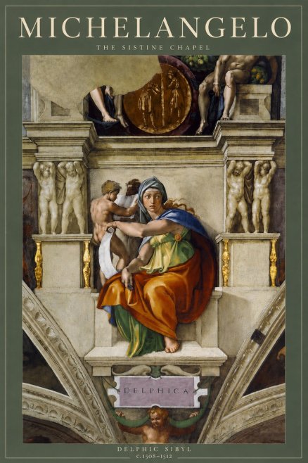 Michelangelo Delphic Sibyl No4 - Juliste