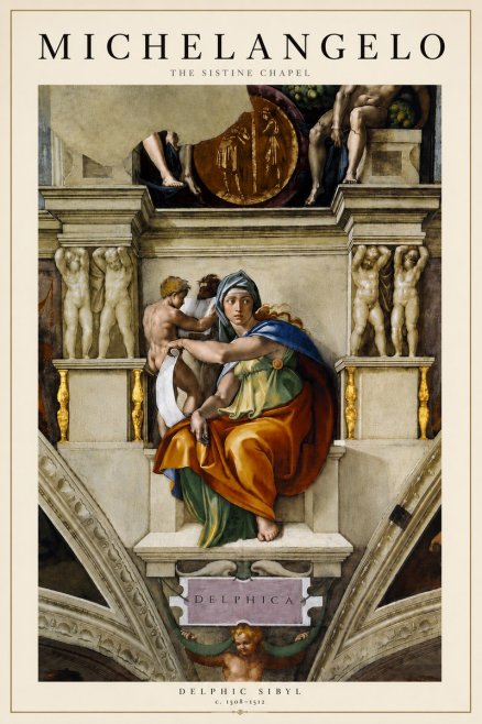 Michelangelo Delphic Sibyl No5 - Juliste