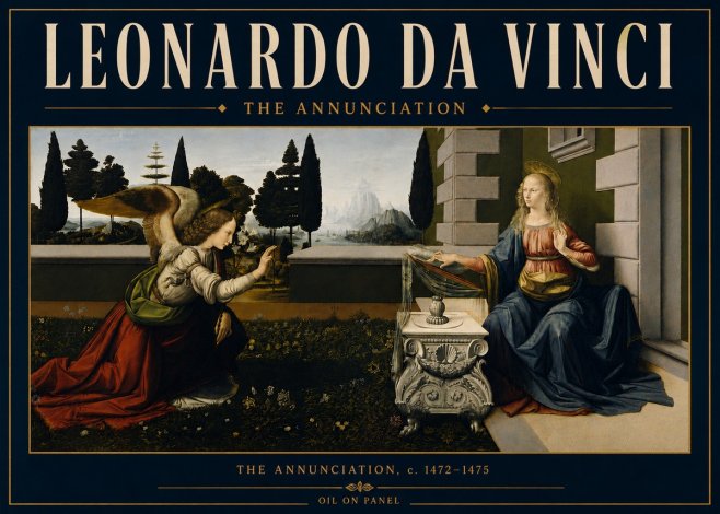 Leonardo da Vinci The Annunciation No6 - Juliste