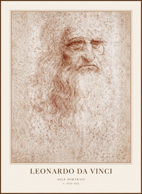 Leonardo da Vinci Self-portrait I No1 - Juliste