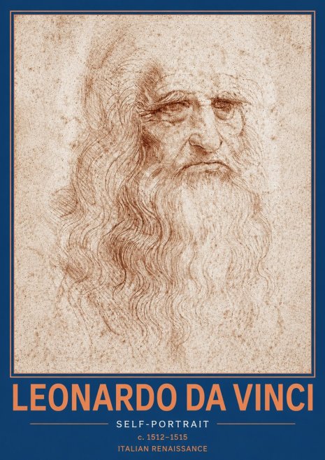 Leonardo da Vinci Self-portrait I No5 - Juliste