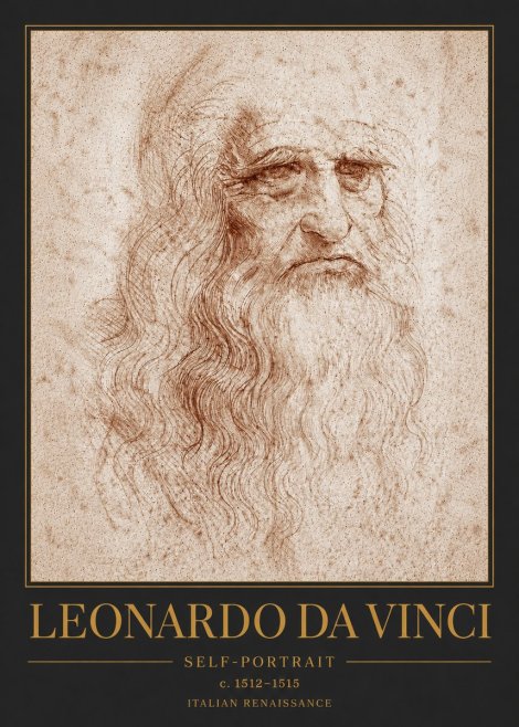 Leonardo da Vinci Self-portrait I No6 - Juliste