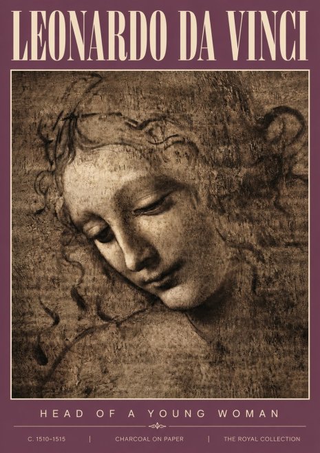 Leonardo da Vinci Head of a Young Woman II No4 - Juliste