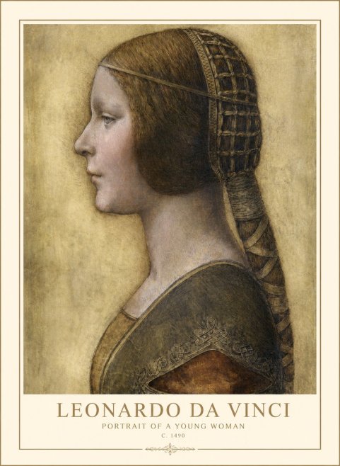 Leonardo da Vinci Portrait of a Young Woman II No1 - Juliste