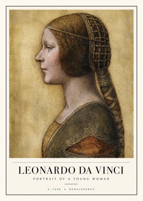 Leonardo da Vinci Portrait of a Young Woman II No4 - Juliste