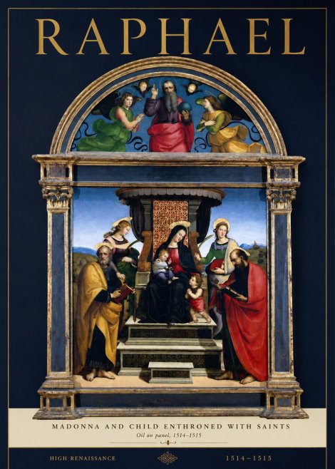 Raphael Madonna and Child Enthroned with Saints No2 - Juliste