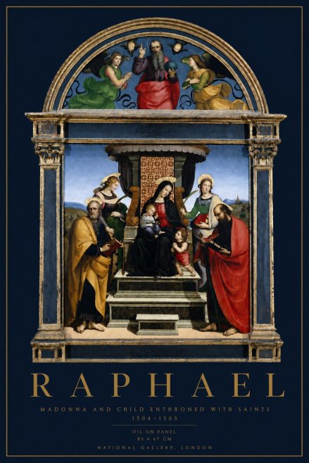 Raphael Madonna and Child Enthroned with Saints No3 - Juliste