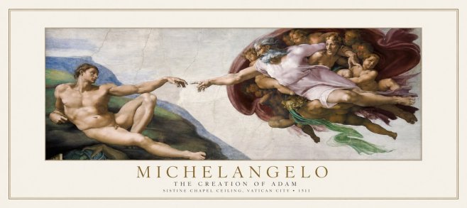 Michelangelo The Creation of Adam No1 - Juliste