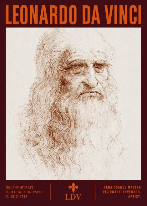 Leonardo da Vinci Self-portrait II No3 - Juliste