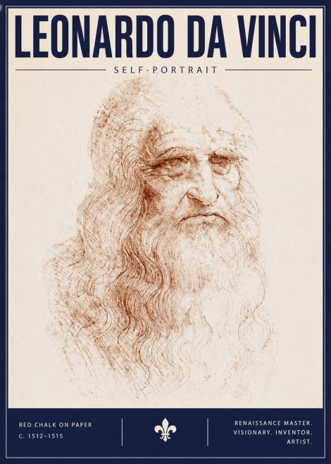 Leonardo da Vinci Self-portrait II No6 - Juliste