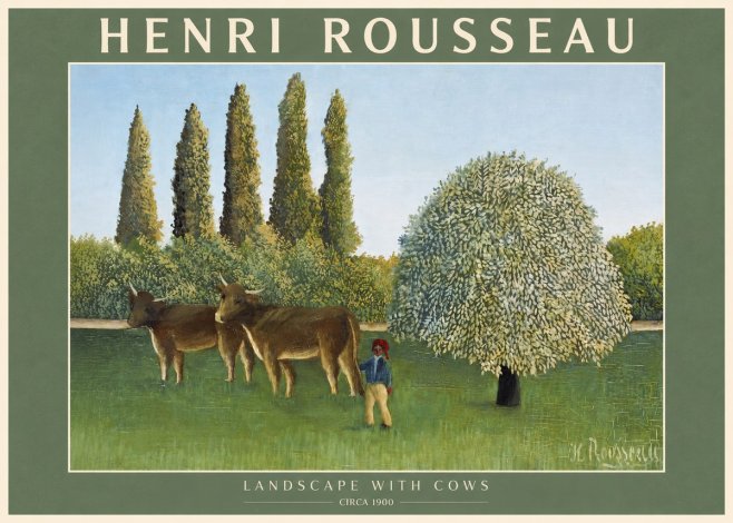 Rousseau Landscape with Cows No2 - Juliste