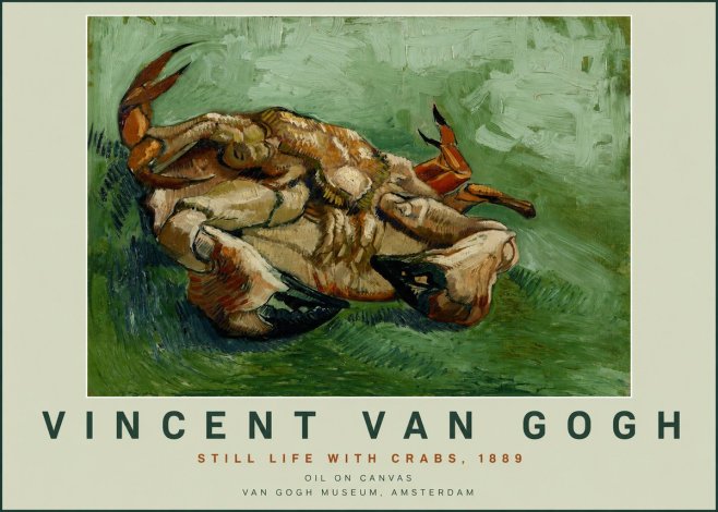 Van Gogh Still Life with Crabs No2 - Juliste