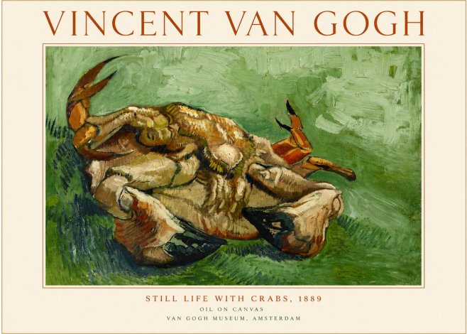 Van Gogh Still Life with Crabs No5 - Juliste