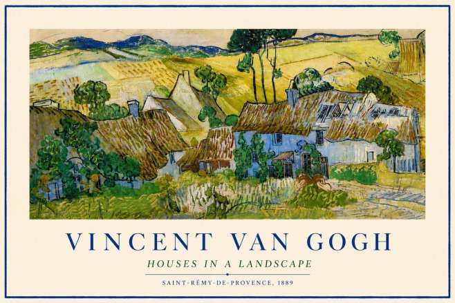 Van Gogh Houses in a Landscape No3 - Juliste