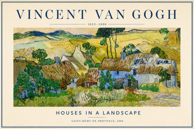 Van Gogh Houses in a Landscape No4 - Juliste