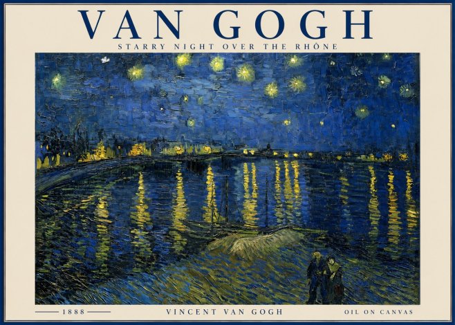 Van Gogh Starry Night over the Rhône No2 - Juliste