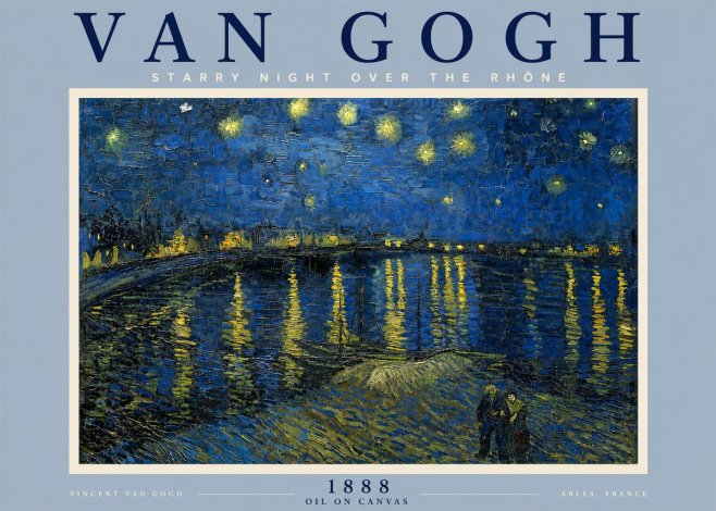 Van Gogh Starry Night over the Rhône No5 - Juliste