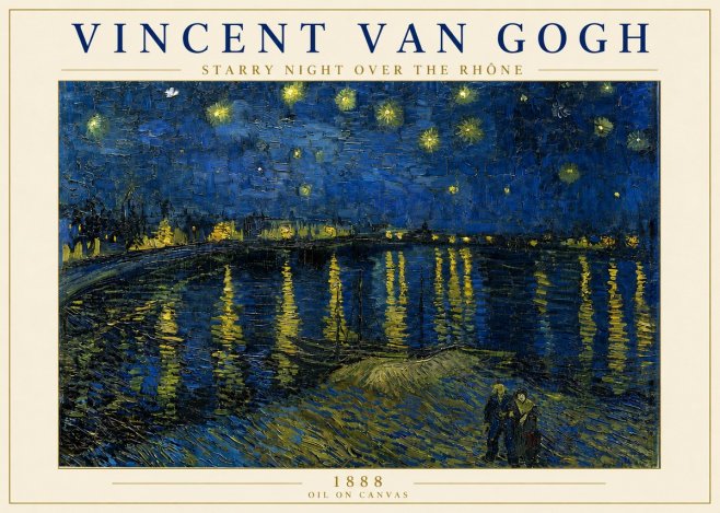 Van Gogh Starry Night over the Rhône No6 - Juliste