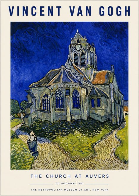Van Gogh The Church at Auvers I No5 - Juliste