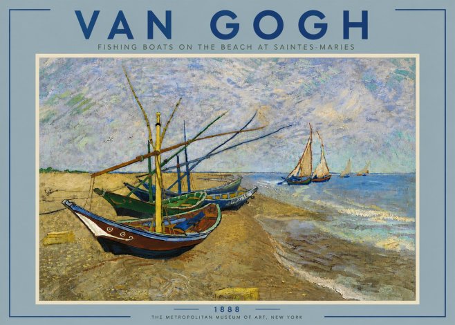 Van Gogh Fishing Boats on the Beach at Saintes-maries No6 - Juliste