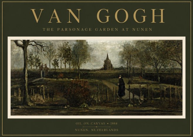 Van Gogh The Parsonage Garden at Nunen No6 - Juliste