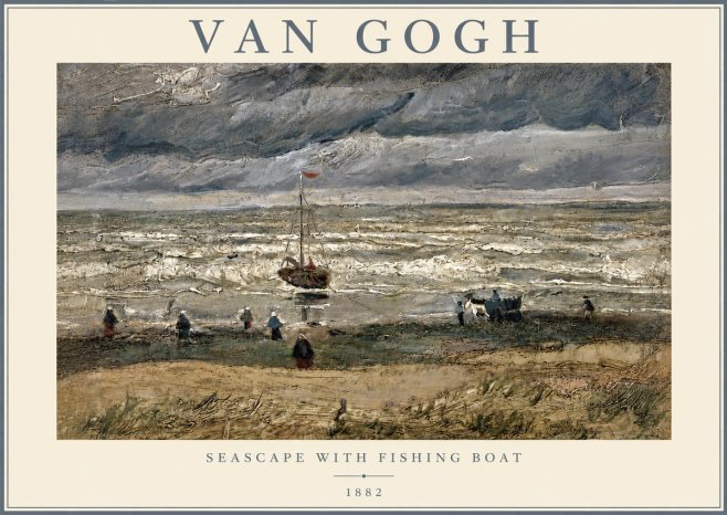 Van Gogh Seascape with Fishing Boat No4 - Juliste