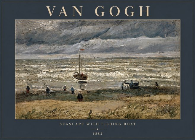 Van Gogh Seascape with Fishing Boat No5 - Juliste
