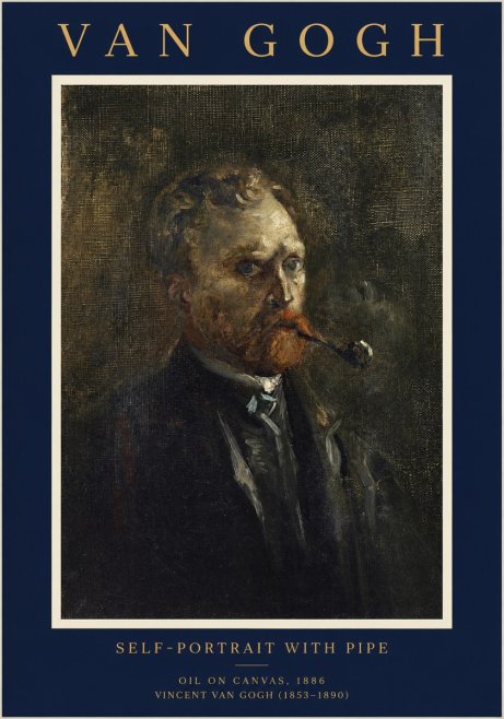 Van Gogh Self-portrait with Pipe No1 - Juliste