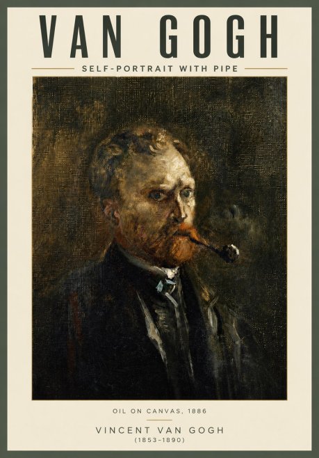 Van Gogh Self-portrait with Pipe No4 - Juliste