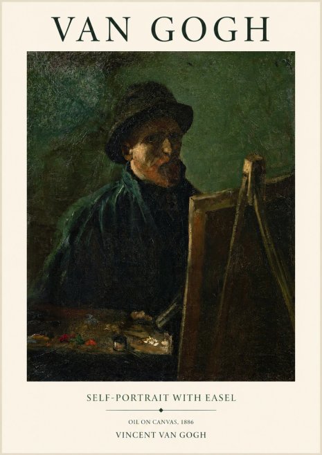 Van Gogh Self-portrait with Easel II No1 - Juliste