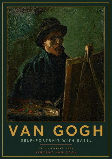 Van Gogh Self-portrait with Easel II No2 - Juliste