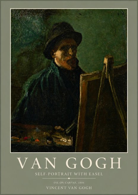 Van Gogh Self-portrait with Easel II No5 - Juliste
