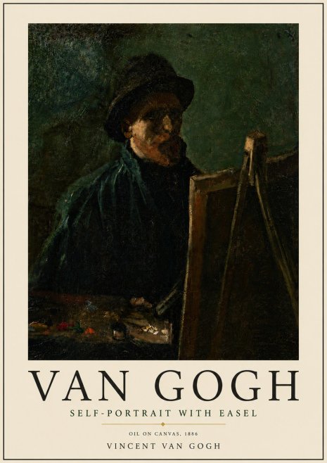 Van Gogh Self-portrait with Easel II No6 - Juliste