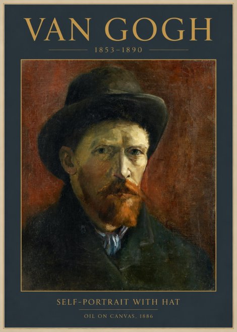 Van Gogh Self-portrait with Hat No1 - Juliste