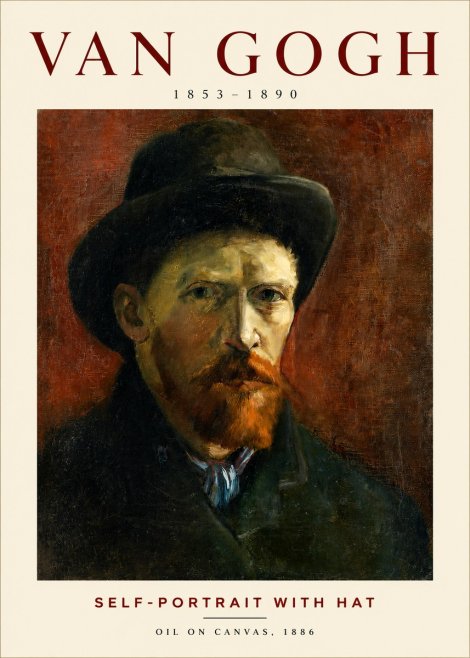 Van Gogh Self-portrait with Hat No2 - Juliste