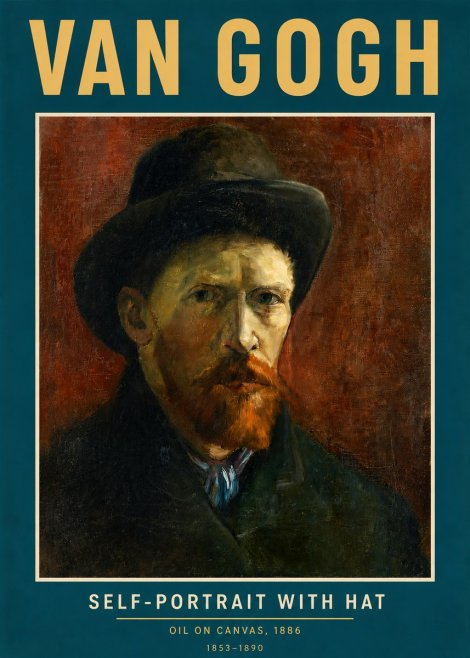Van Gogh Self-portrait with Hat No3 - Juliste