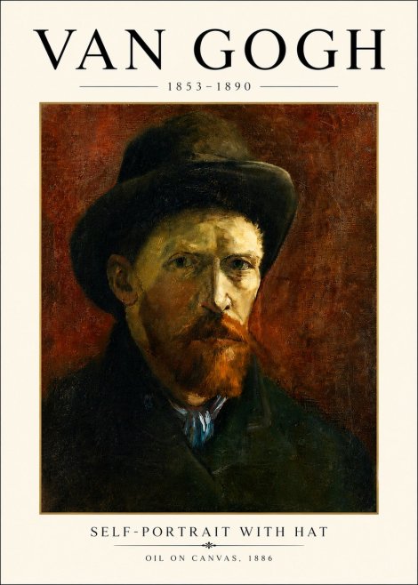 Van Gogh Self-portrait with Hat No4 - Juliste