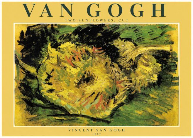 Van Gogh Two Sunflowers, Cut No3 - Juliste