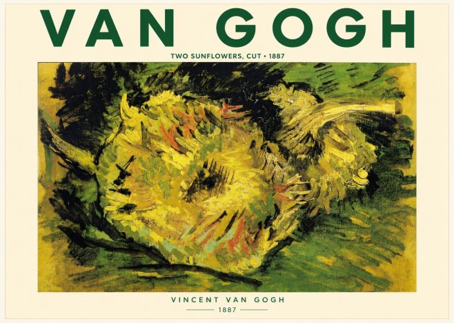 Van Gogh Two Sunflowers, Cut No4 - Juliste