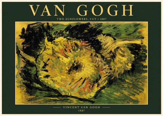 Van Gogh Two Sunflowers, Cut No6 - Juliste
