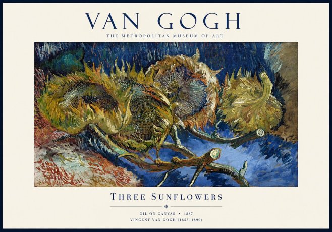 Van Gogh Three Sunflowers No1 - Juliste