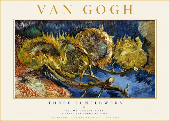 Van Gogh Three Sunflowers No3 - Juliste