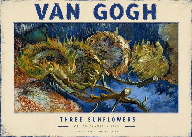 Van Gogh Three Sunflowers No4 - Juliste
