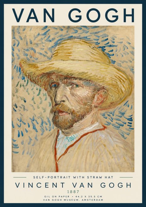 Van Gogh Self-portrait with Straw Hat II No3 - Juliste