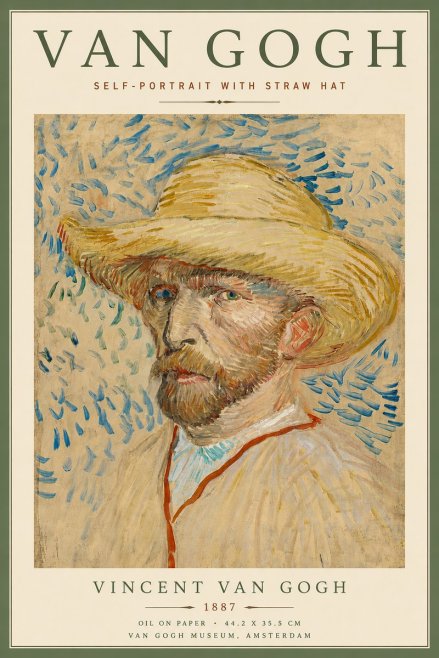 Van Gogh Self-portrait with Straw Hat II No4 - Juliste