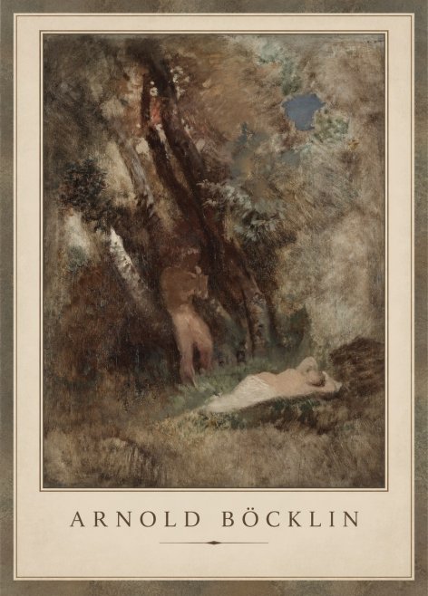 Arnold Böcklin Pan Frightening a Nymph No1 - Juliste