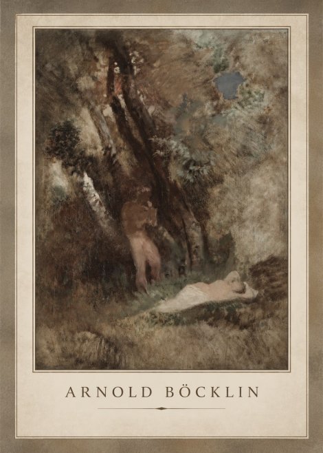 Arnold Böcklin Pan Frightening a Nymph No2 - Juliste