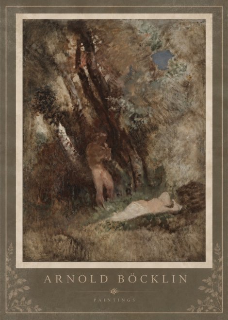 Arnold Böcklin Pan Frightening a Nymph No4 - Juliste