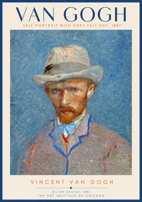 Van Gogh Self-portrait with Grey Felt Hat II No4 - Juliste