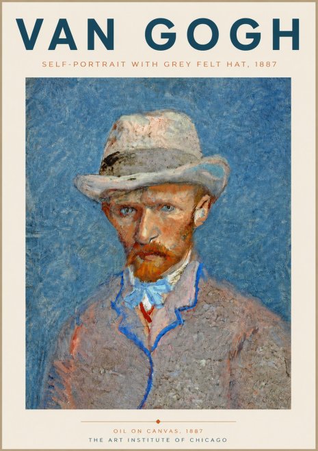 Van Gogh Self-portrait with Grey Felt Hat II No6 - Juliste